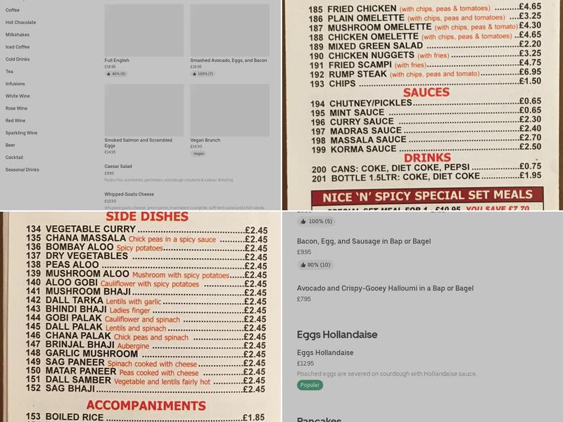 Nice & Spicey Menu