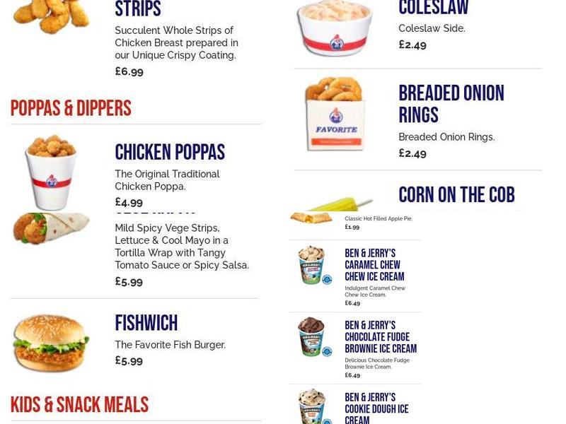 Favorite Chicken & Ribs Felixstowe Menu