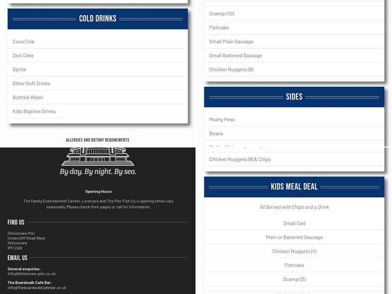 Pier Fish Co Menu