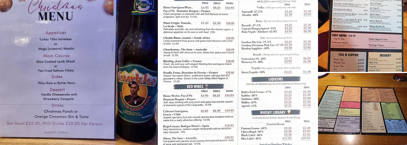 Namaste Gurkha - Feltham Menu