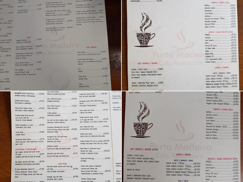 Porto-Madeira Menu
