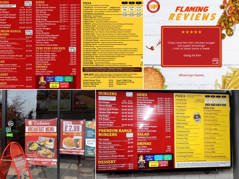 Flamingo Flames feltham high street Menu