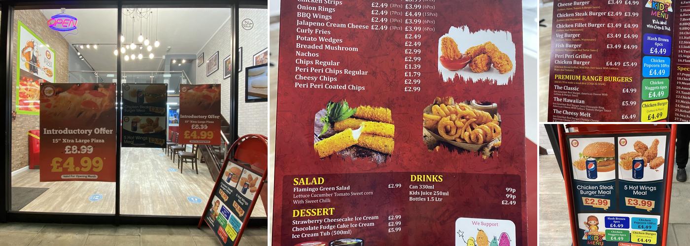 Flamingo Flames (Hanworth) Menu