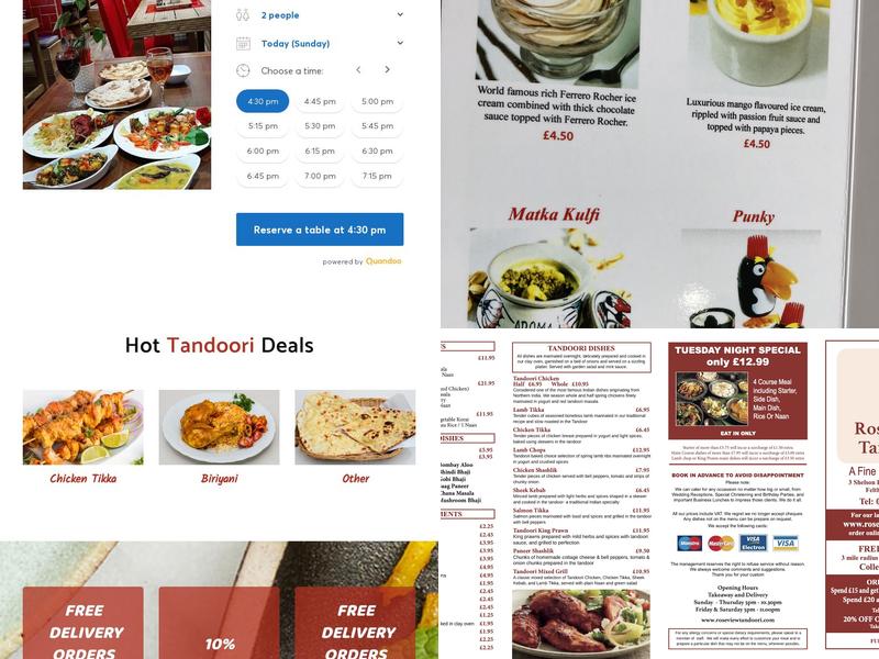 Rose View Tandoori Menu