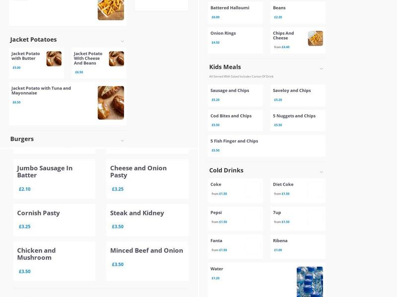 Eric’s Fish and Chips Menu