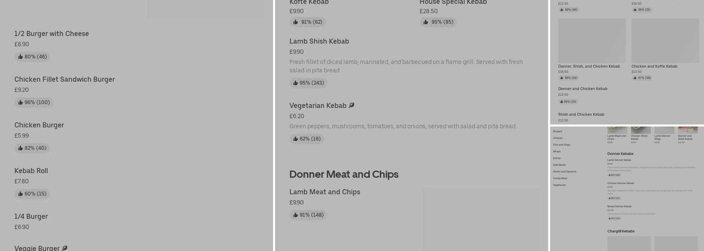 Feltham Charcoal Grill Menu