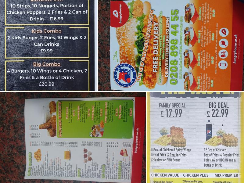 Foodees Chicken Hanworth Menu