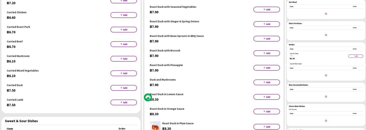 Feltwell Chinese Takeaway Menu