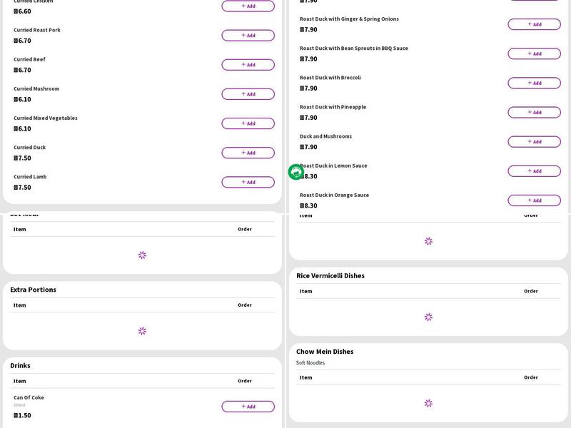 Feltwell Chinese Takeaway Menu