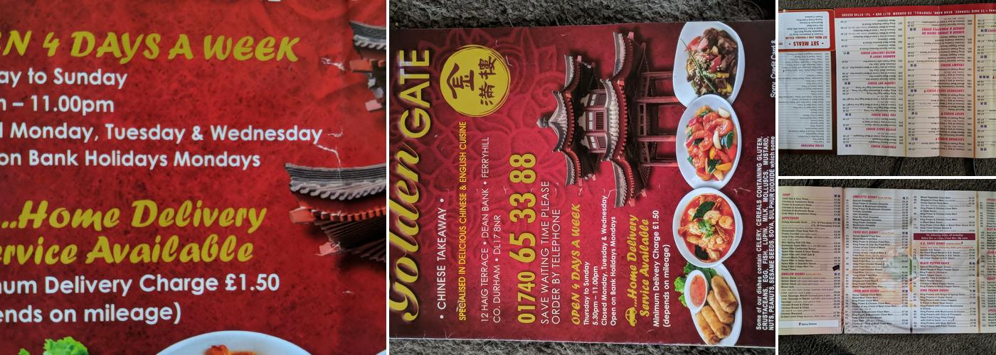 The Golden Gate Menu