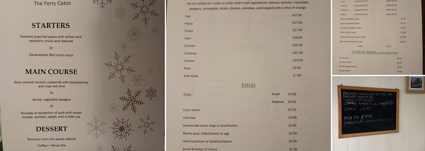 Ferry Cabin Cafe Menu