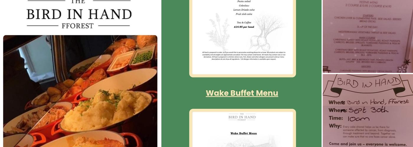 The Bird In Hand Menu