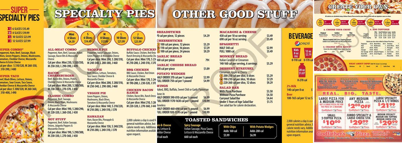 Godfather's Pizza Menu