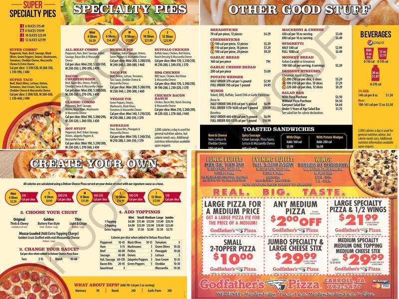 Godfather's Pizza Menu