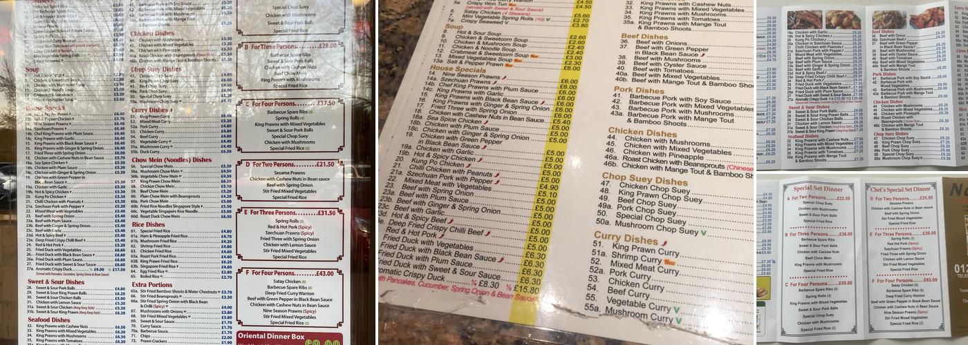 New Era Chinese Take Away Menu