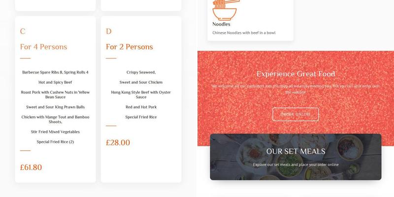 Yellow River Chinese Take Away Menu