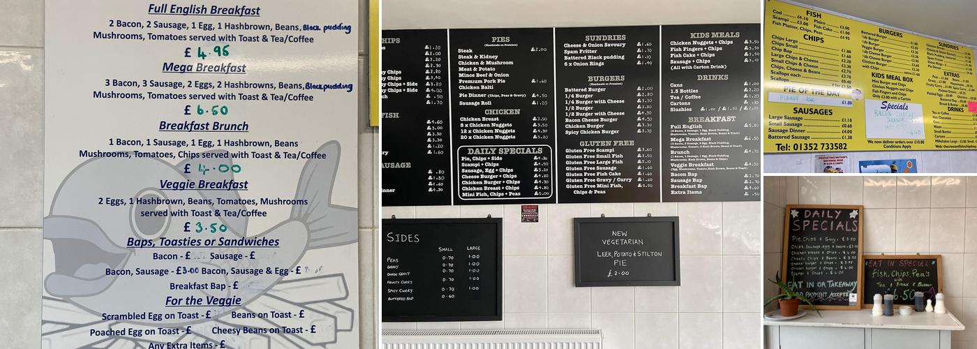 The Crescent Fish & Chip Shop Menu