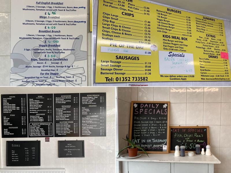 The Crescent Fish & Chip Shop Menu
