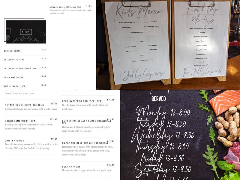The Jolly Coopers Menu