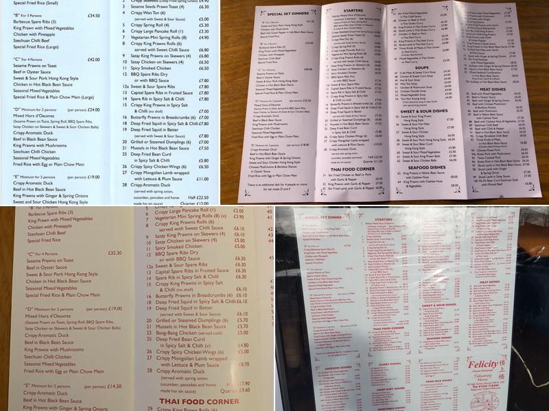 Felicity Chinese Restaurant Menu