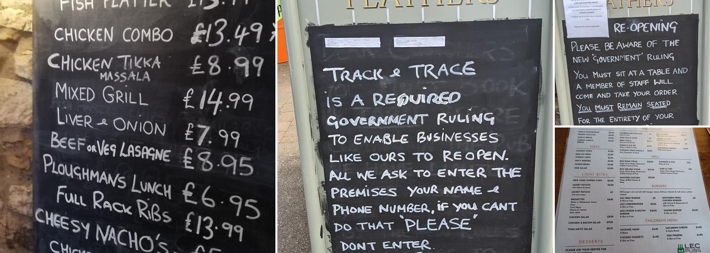 The Plume Of Feathers, Weedon Menu