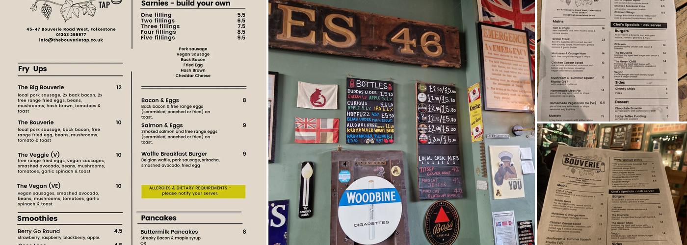 The Bouverie Tap Menu