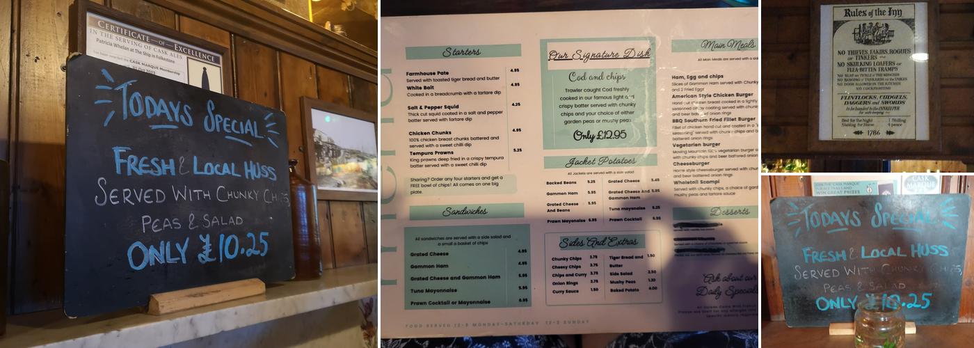 The Ship Inn Menu
