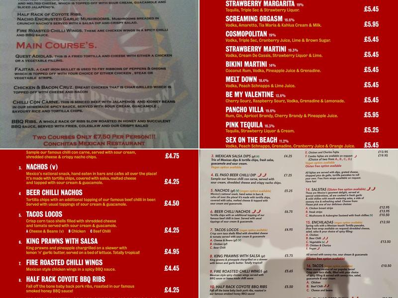 Conchitas Menu