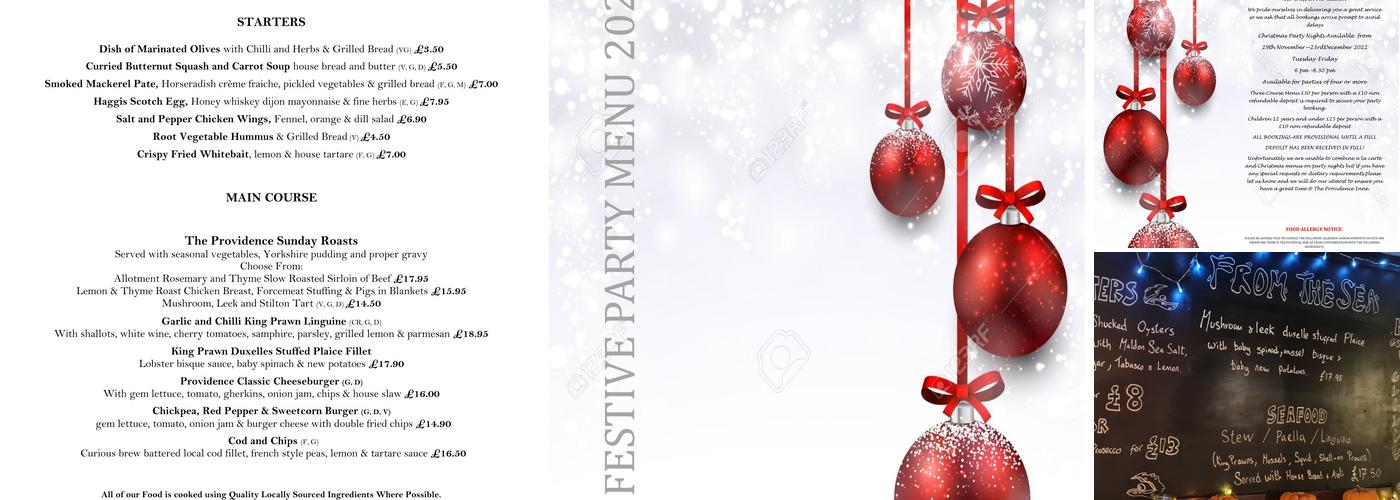 The Providence Inne Menu