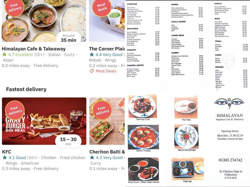 Himalayan Cafe & Takeaway Menu