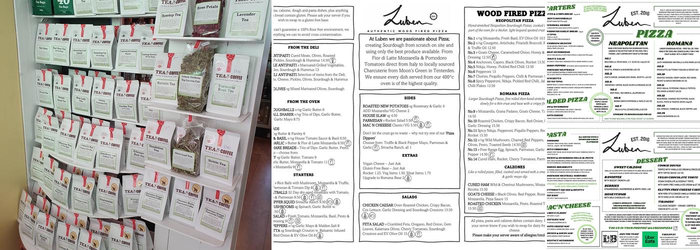 Luben's Pizza Menu