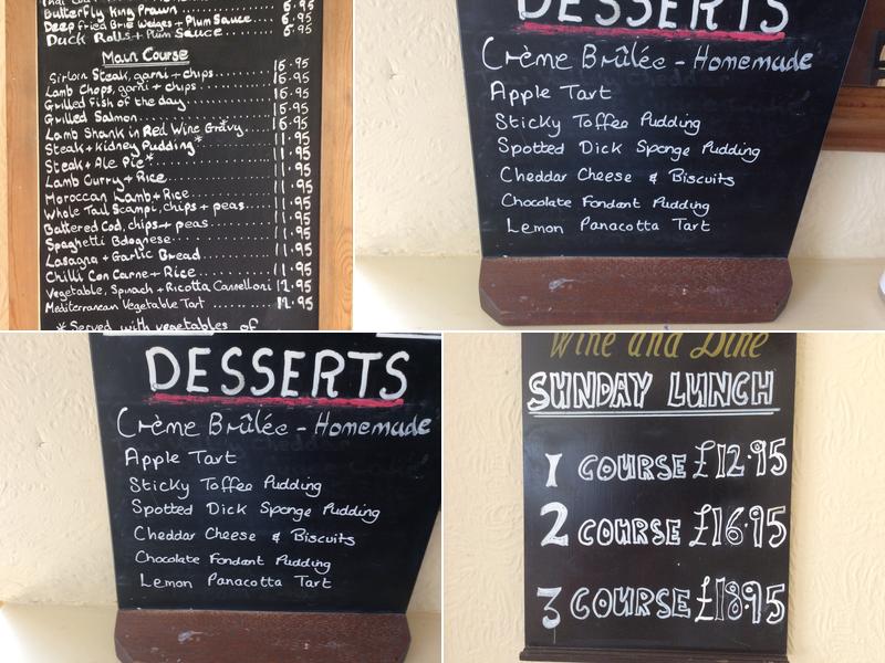 The Earl of Clarendon Menu