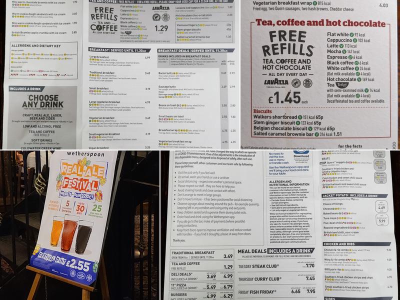The Samuel Peto - JD Wetherspoons Menu