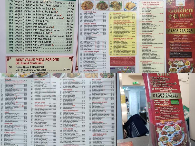 Golden Wok Chinese Takeaway Menu