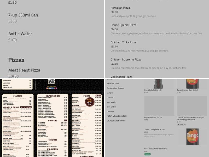 Aspendos (Hawkinge) Menu