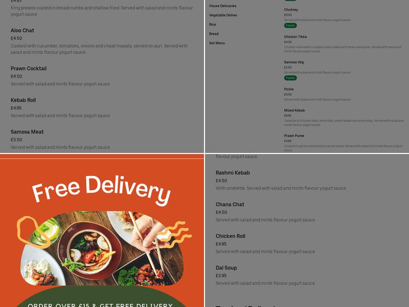 Bengal Spice Indian Takeaway Menu