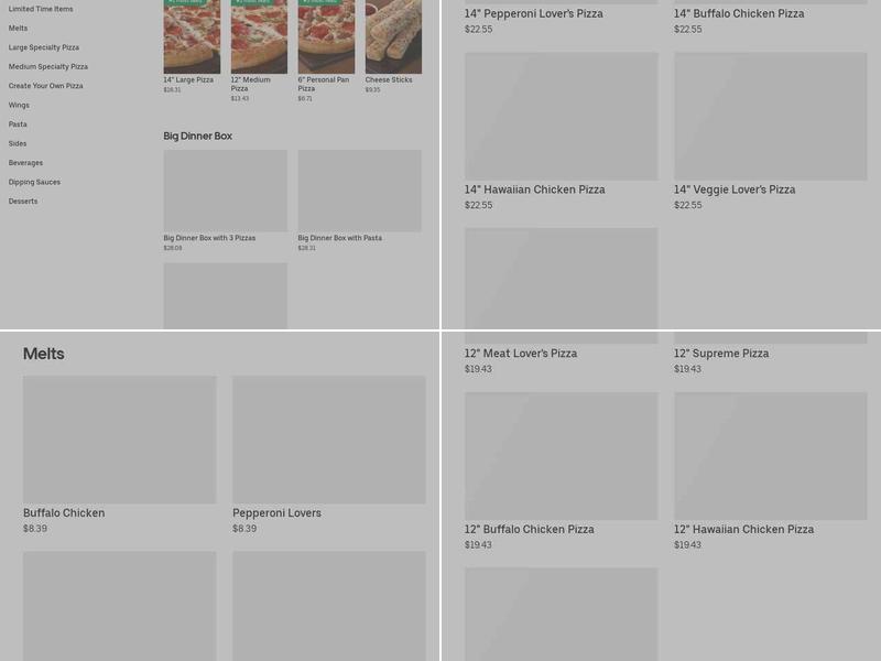 Pizza Hut Menu