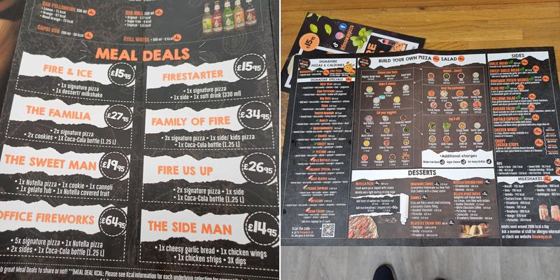 Fireaway Pizza Folkestone Menu