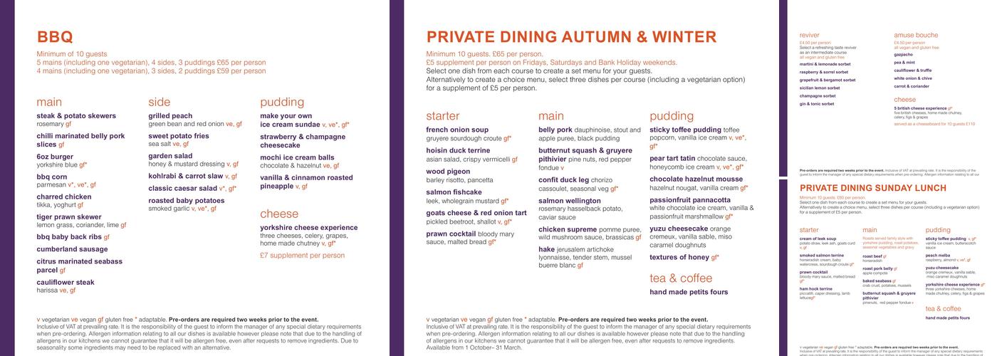 Horto Restaurant Menu