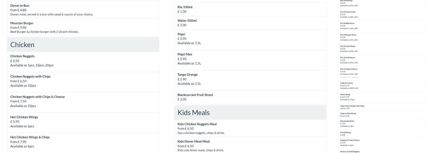 The Kebab House | Fordingbridge Menu