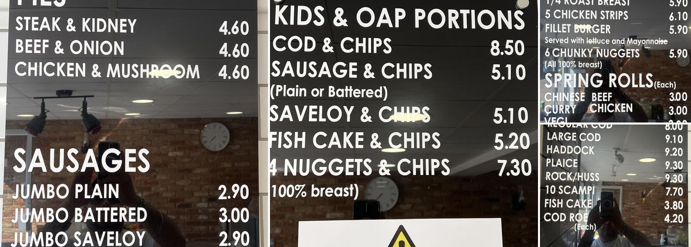 Forest Roe Fish and Chips Menu