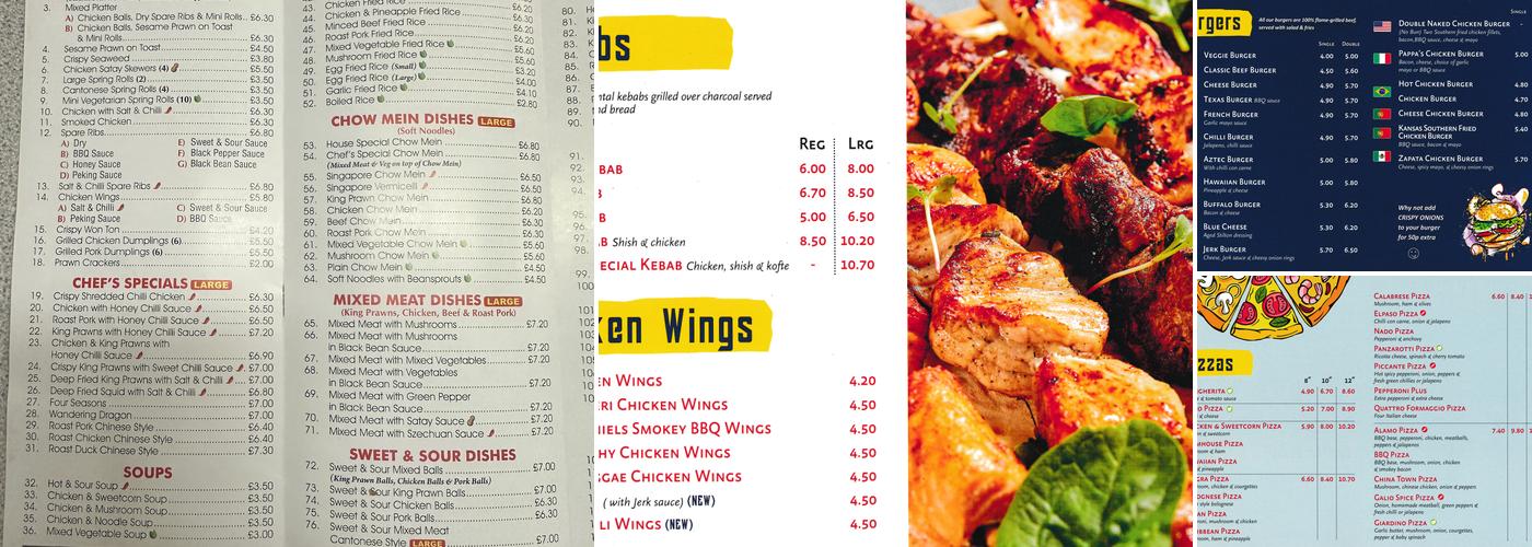 Oriental Cuisine Menu