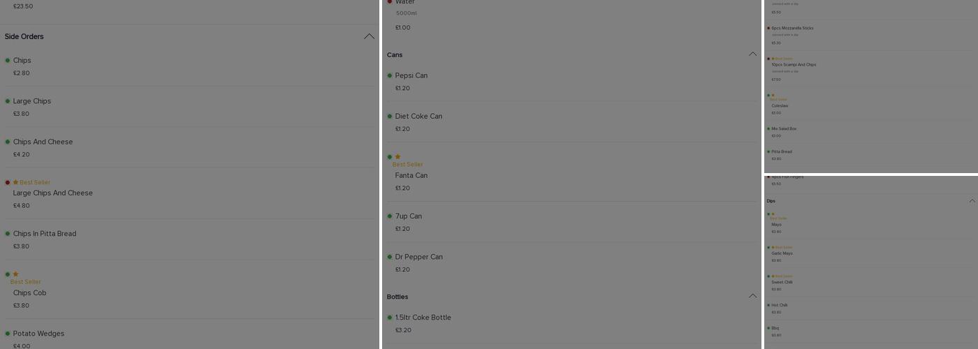 Pizzeria Mansfield Menu