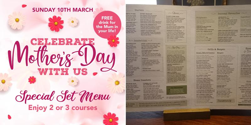 Grapes Hotel Formby Menu