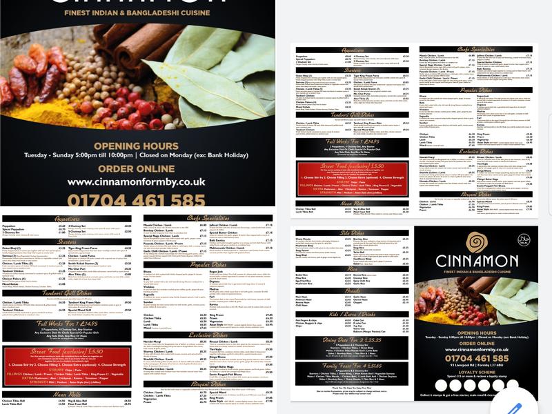 Cinnamon formby Menu