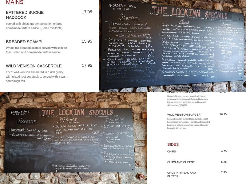 The Lock Inn Menu