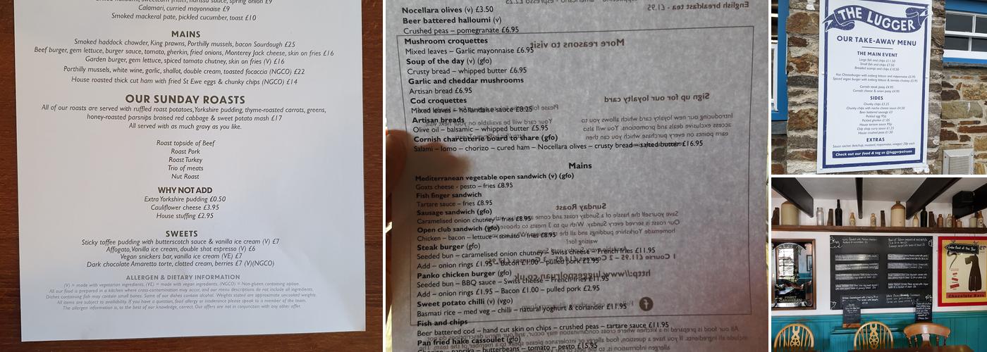 The Lugger Inn Menu