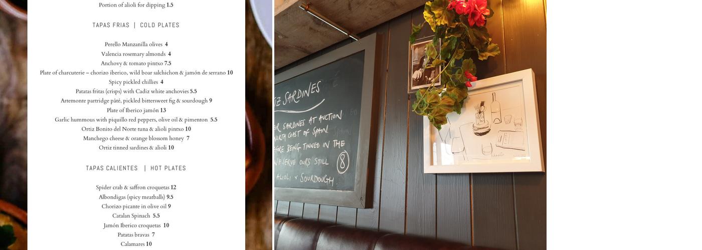 Pintxo Fowey Menu
