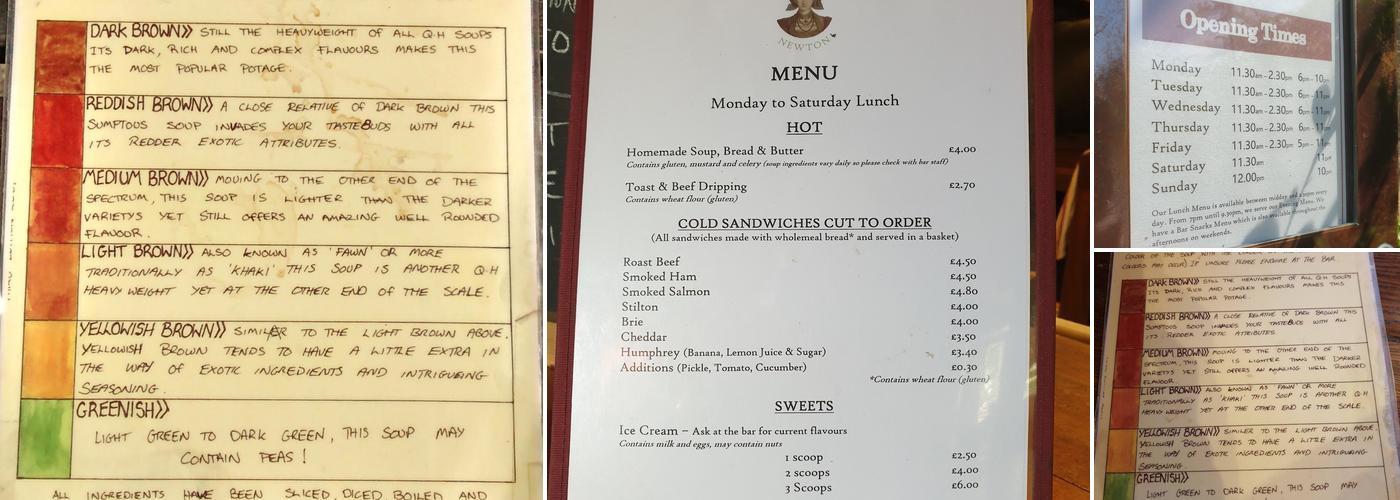 The Queens Head Menu