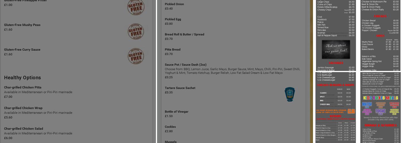 Fradley Fryer Menu